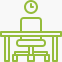 Clock and desk icon